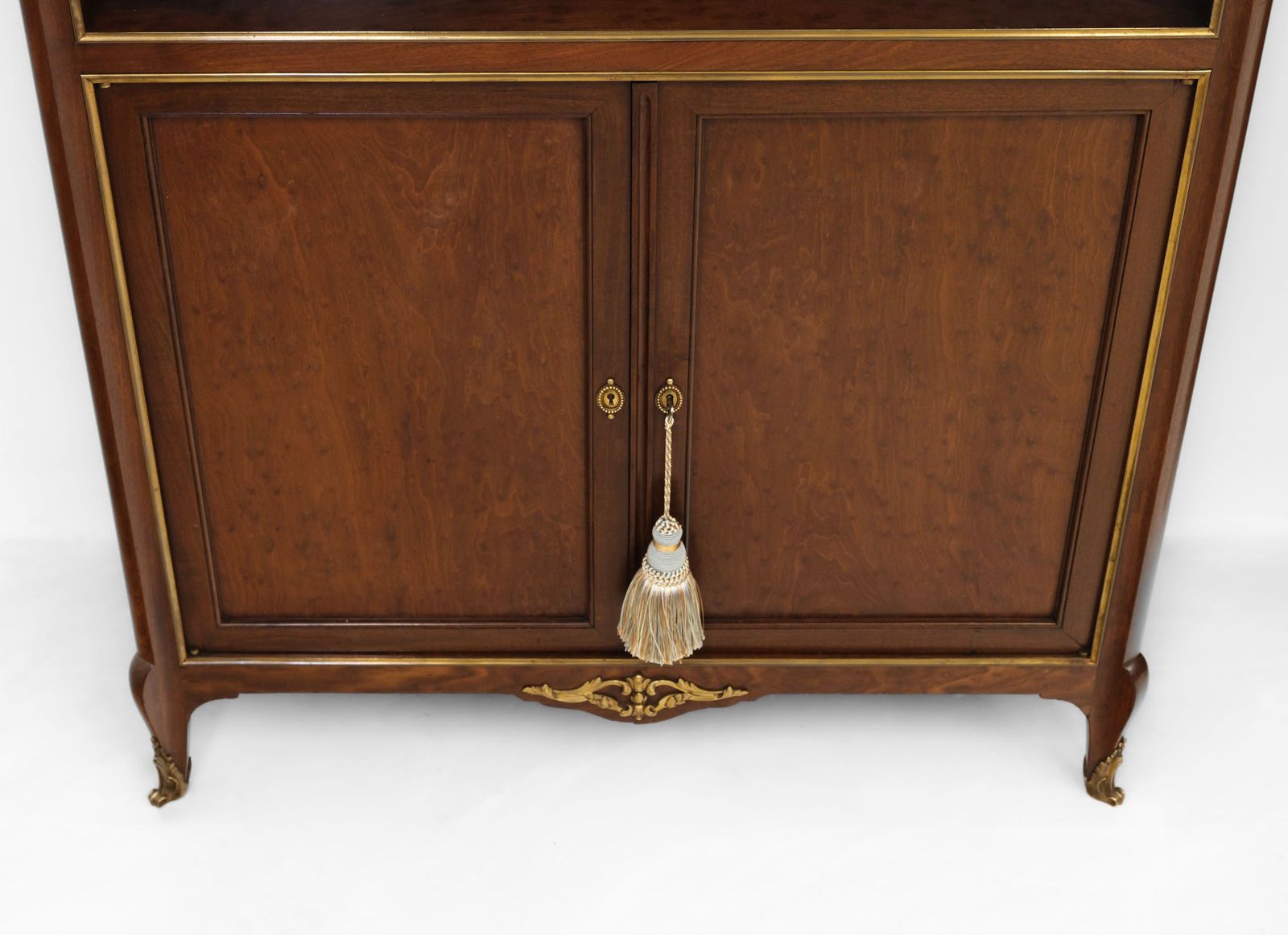 photo furniture Pair Of L'escalier De Cristal Paris Plum Pudding & Gilt Bronze Bookcases Louis XVI Style C1890