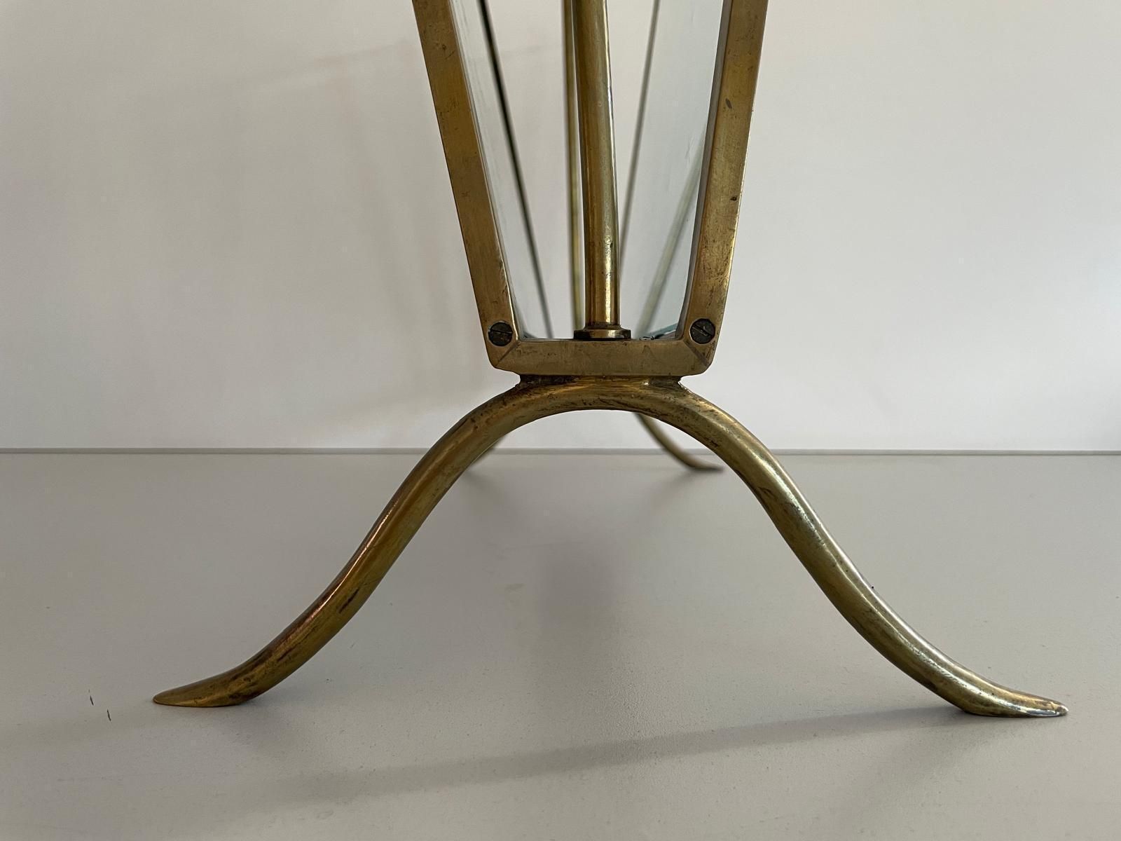 Mid Century Modern Glass And Brass Elegant Magazine Holder, 1960s, Italy photo vinterior