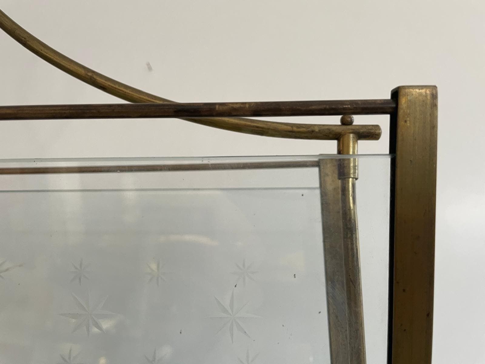 Mid Century Modern Glass And Brass Elegant Magazine Holder, 1960s, Italy photo buy