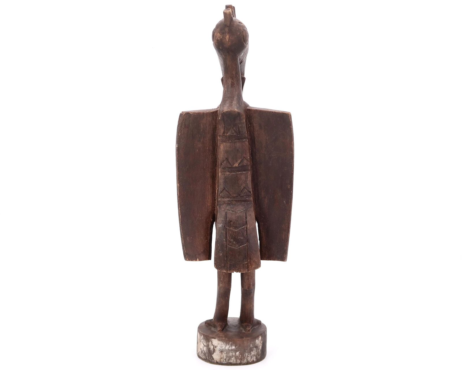 Houten Afrikaans sculptuur, Calao Senoufo-vogel, Burkina Faso, jaren 1980 / Afrika, Totem, Beeld, Donker hout, Woondecoratie photo 419.0