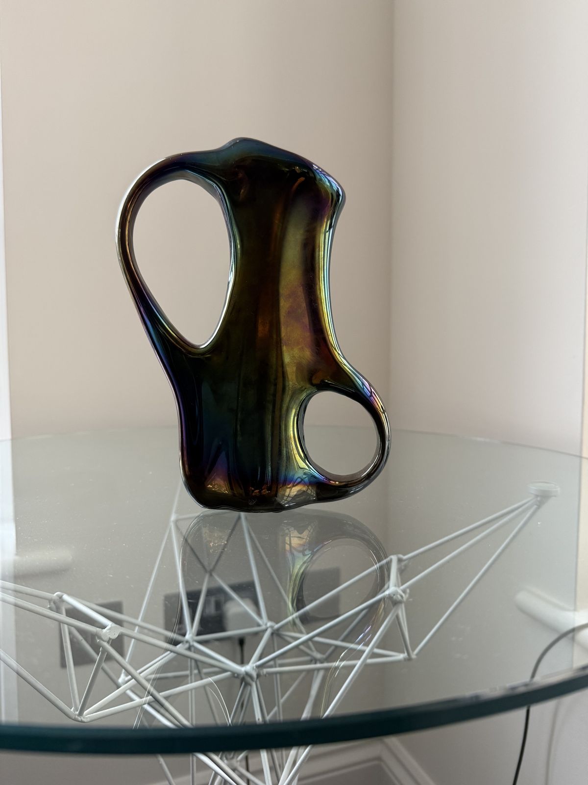 photo furniture 1952 Ansa Volante Iridescent Vase Giorgio Ferro Murano Avem Excellent Venini Era