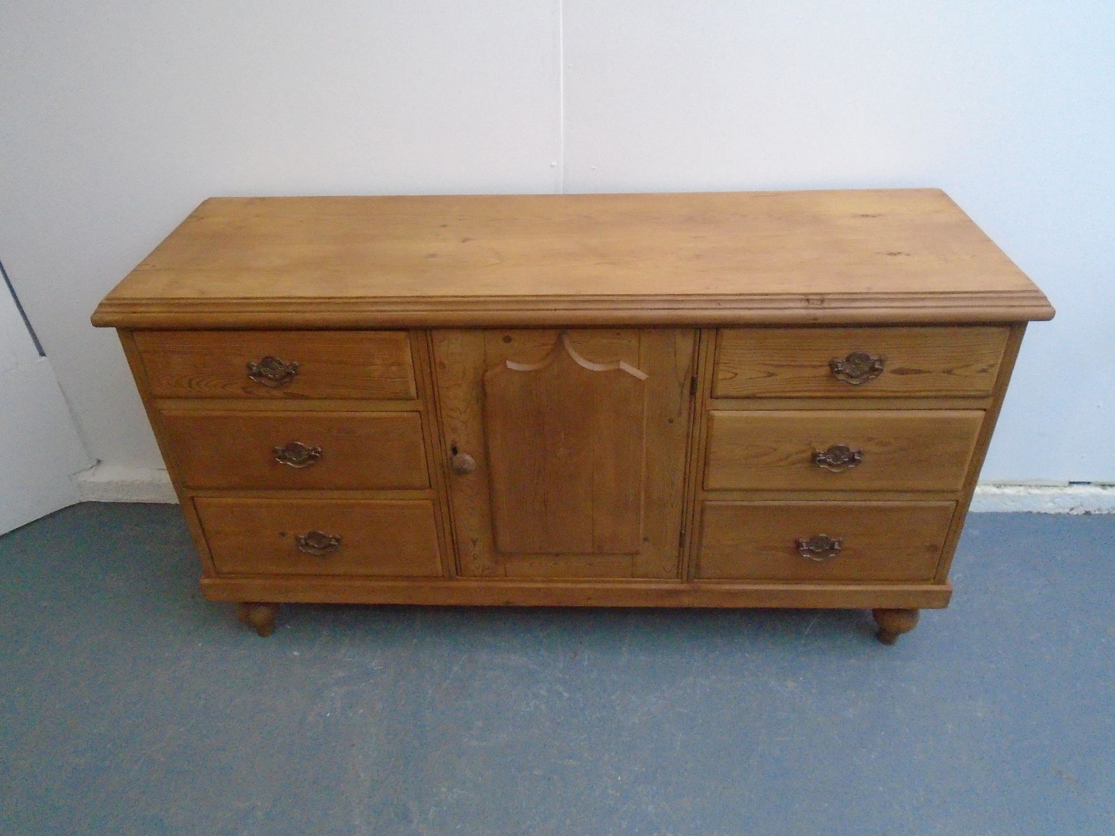 A Superb 6 Drawer Victorian Pine Waxed Dresser Base / Tv Stand photo buy