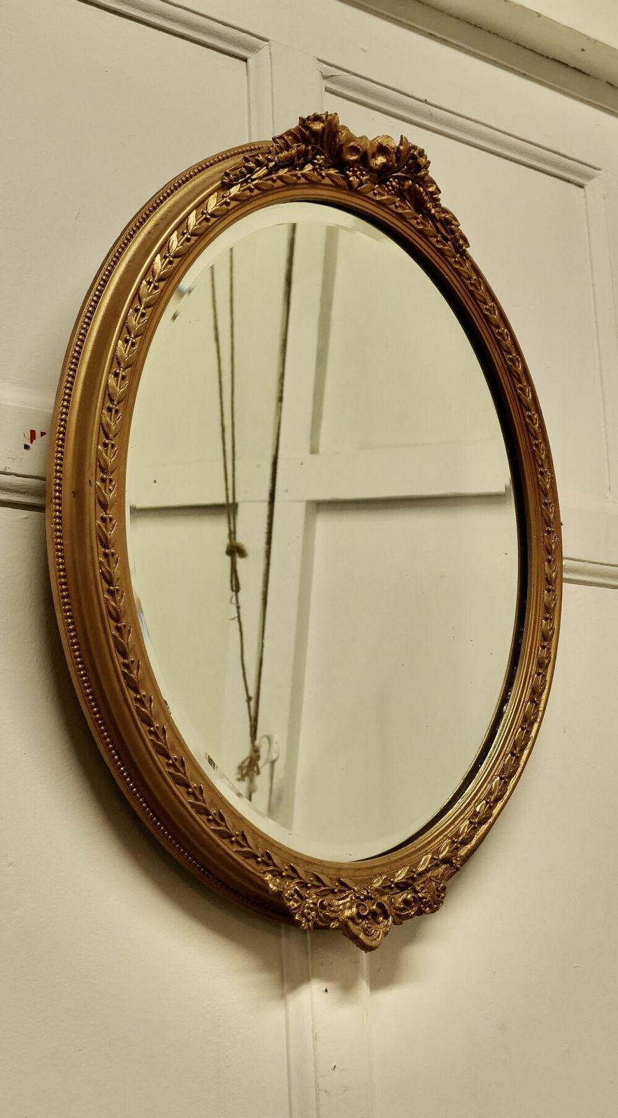Very Pretty 19th Century French Oval Gilt Wall Mirror photo furniture