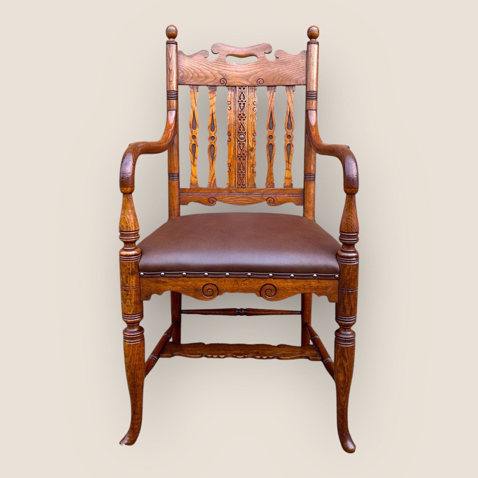 Gillows Victorian Oak Desk Chair Attributed To Bruce James Talbert