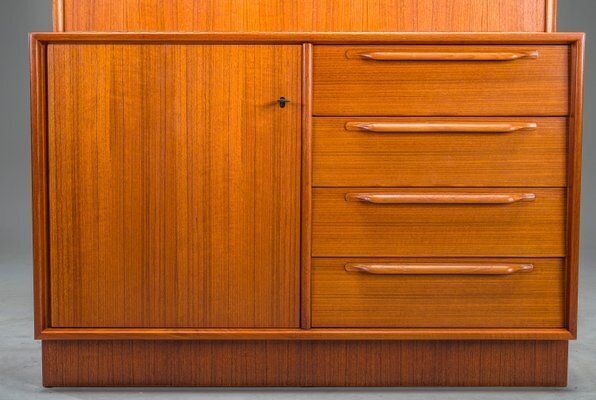 Large Vintage Bookcase With Bar In Teak By Heinrich Riestenpatt, 1960s photo furniture