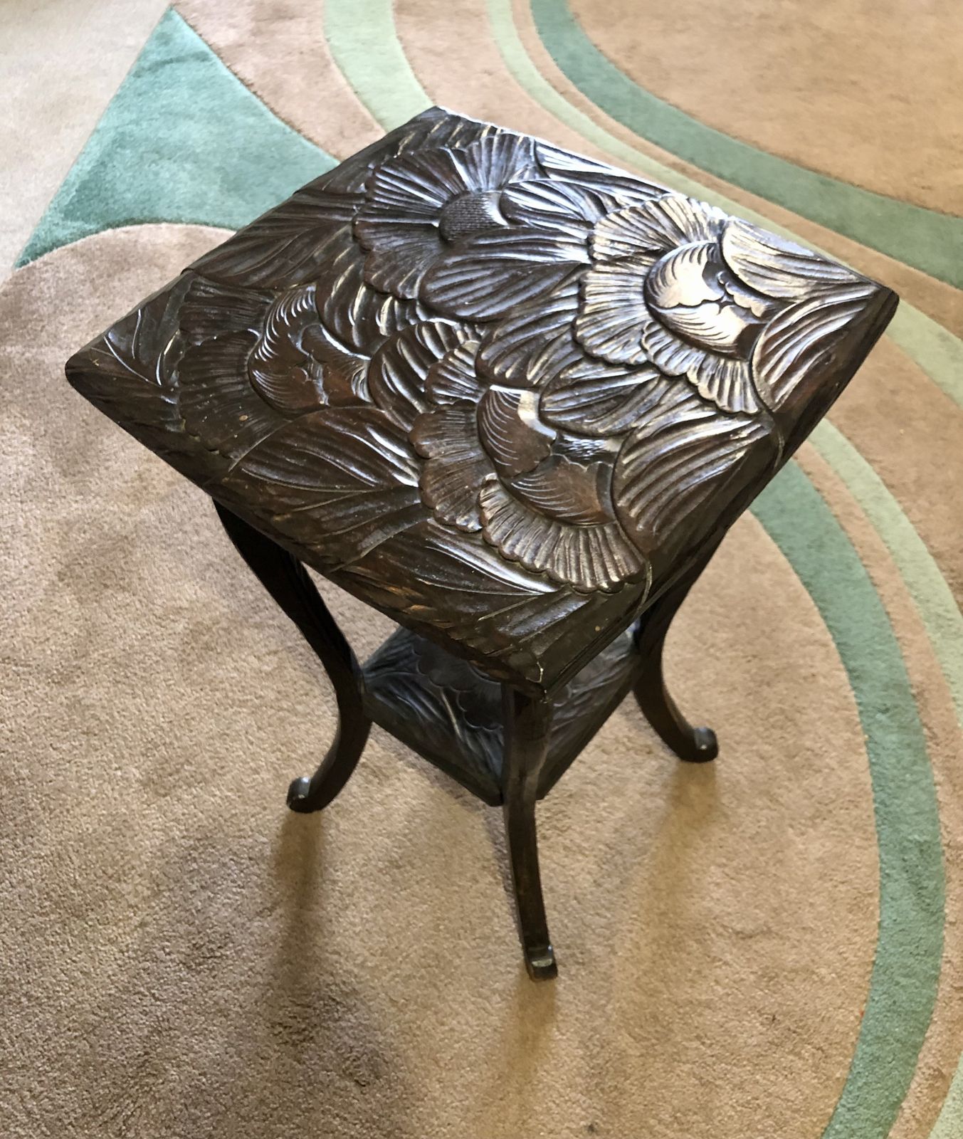 photo for sale Handsome Liberty's Of London Carved Japanese Table