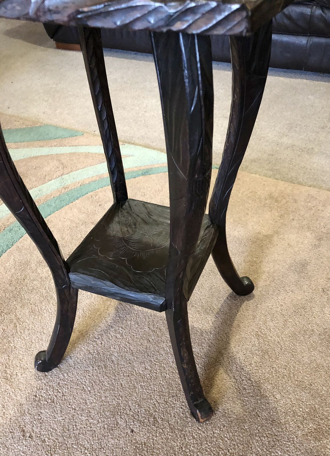 photo vintage Handsome Liberty's Of London Carved Japanese Table