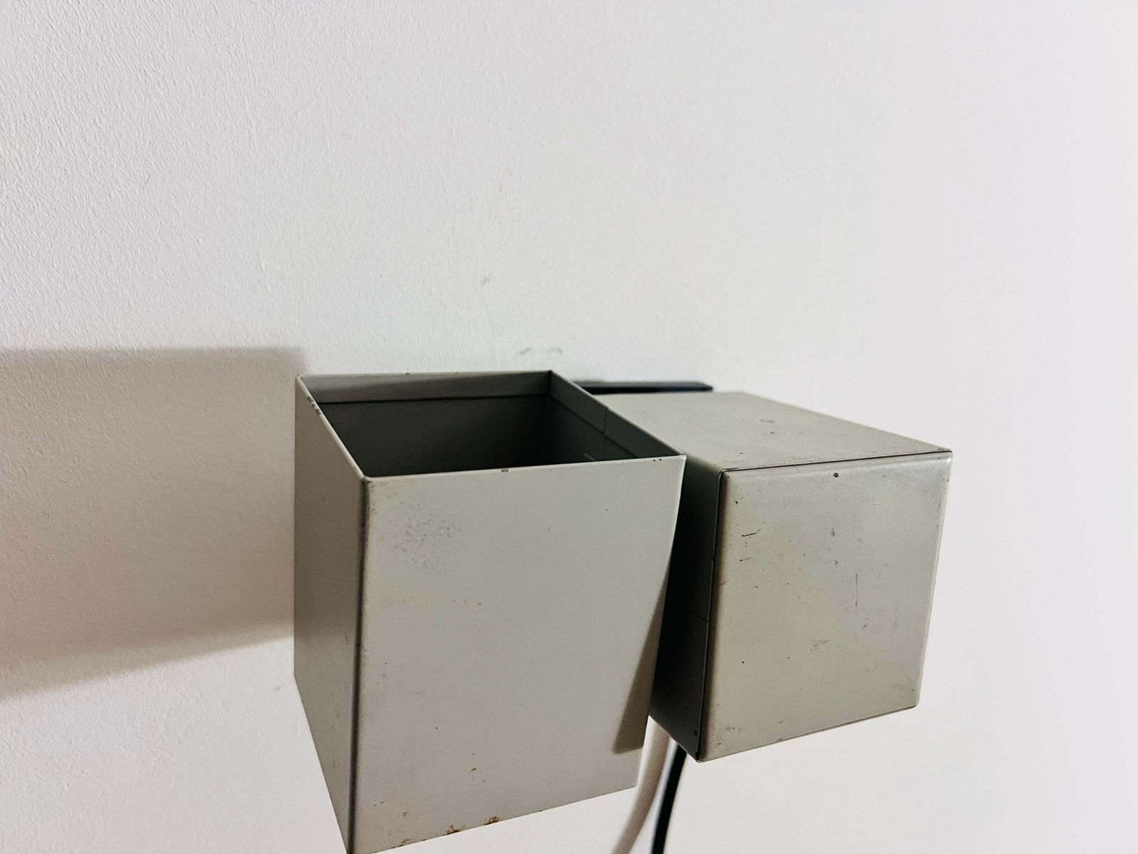 photo for sale Pair Of Metal Cubic Wall Lamps By Kaiser Leuchten, Germany 1970s
