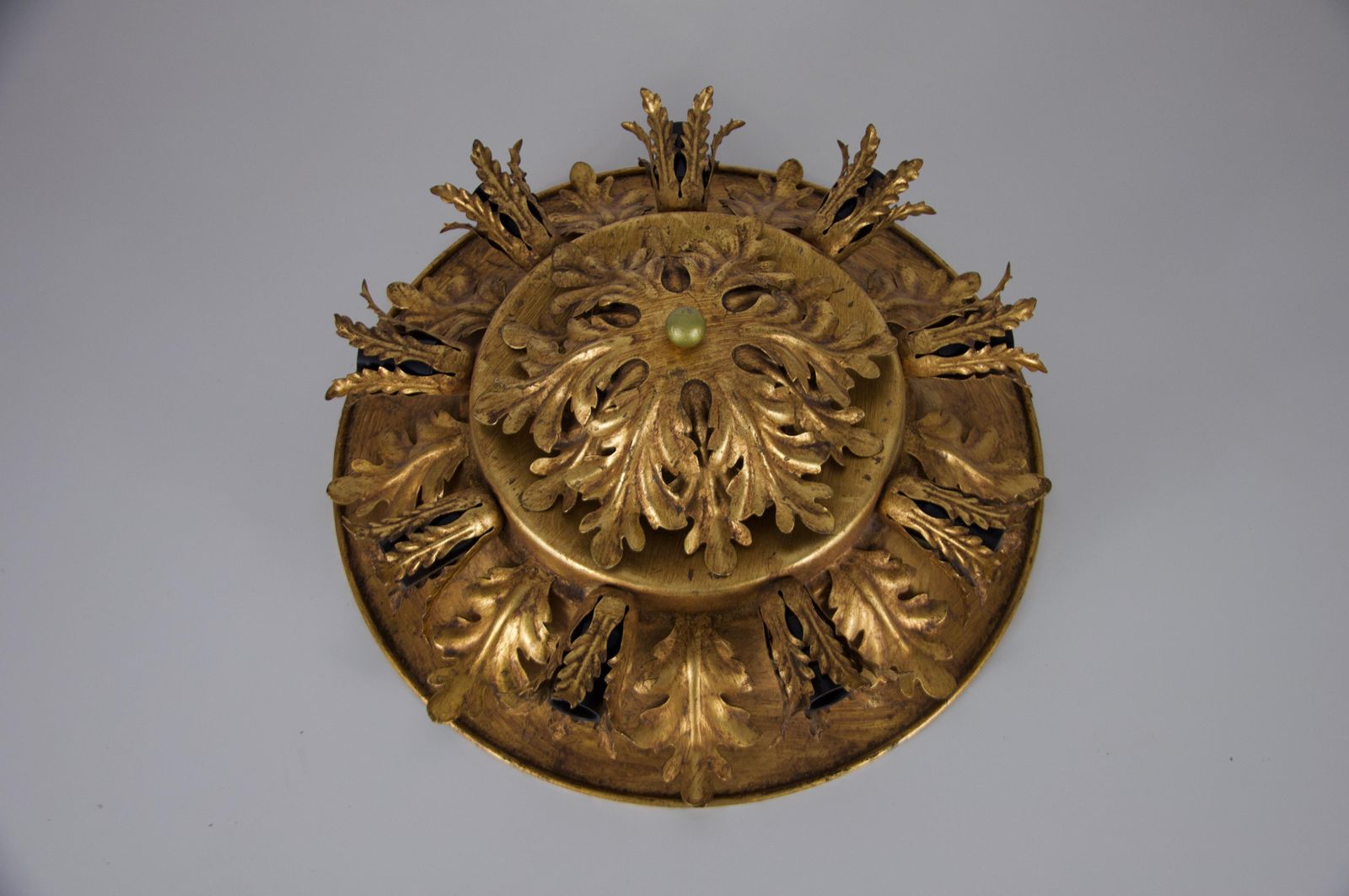 Large Golden Florentine Flower Shape Flush Mount By Banci Firenze, Italy, 1970s photo furniture