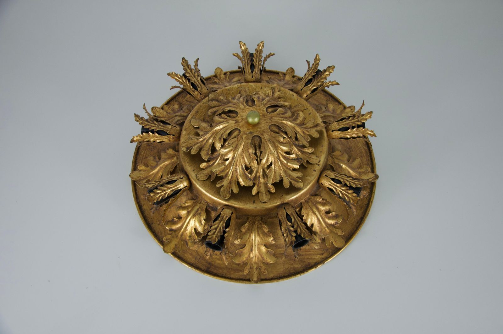 Large Golden Florentine Flower Shape Flush Mount By Banci Firenze, Italy, 1970s photo 1251.0