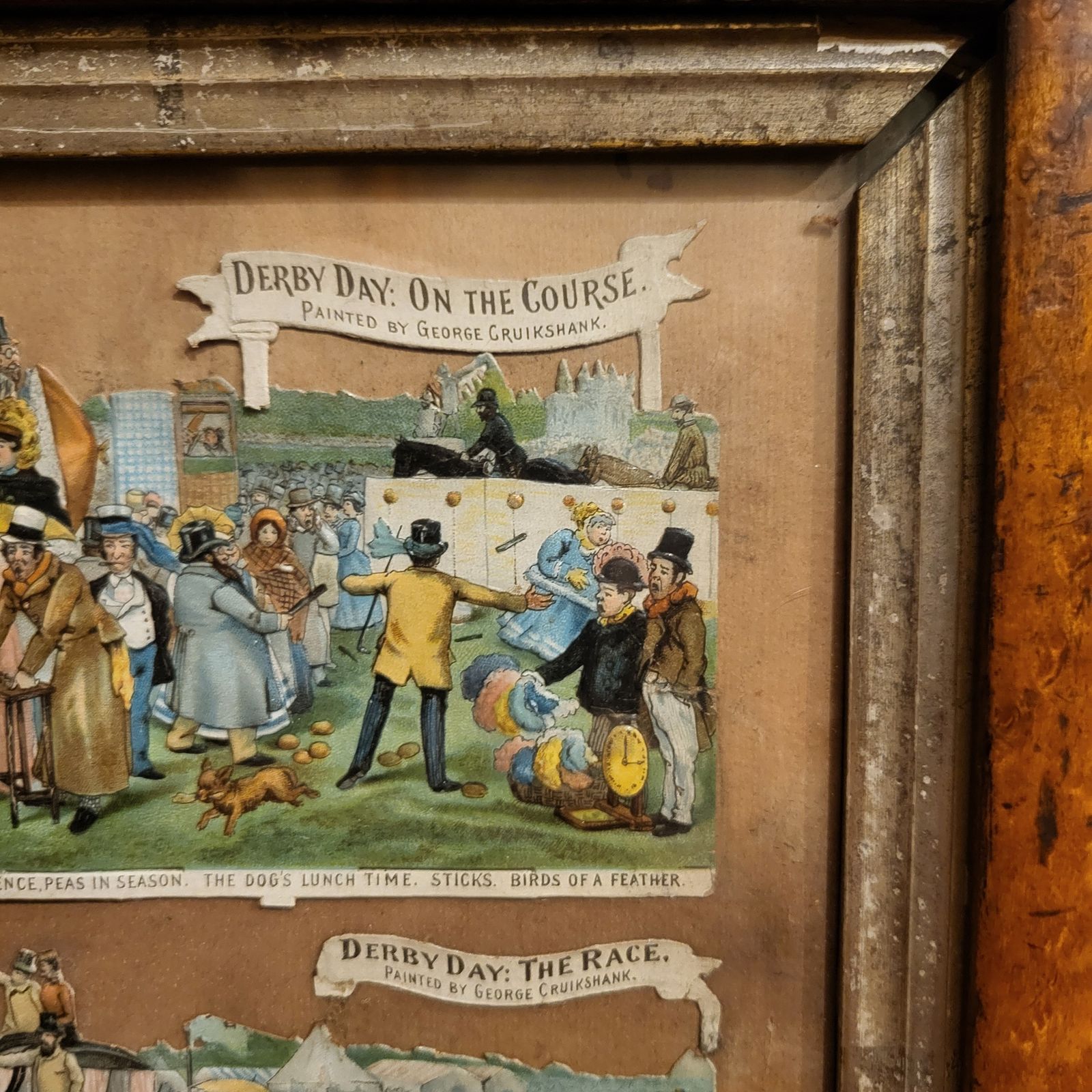 Victorian Decoupage Of "Derby Day" By George Cruikshank photo furniture