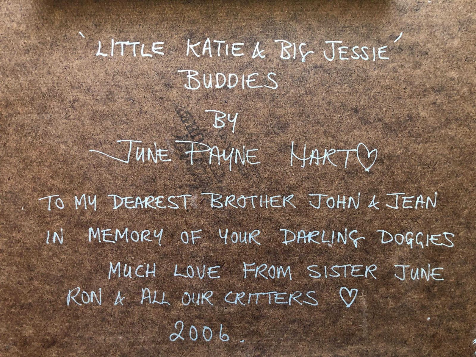 Little Kate & Big Jessie Buddies Acrylic On Board Jane Hart Payne photo vinterior