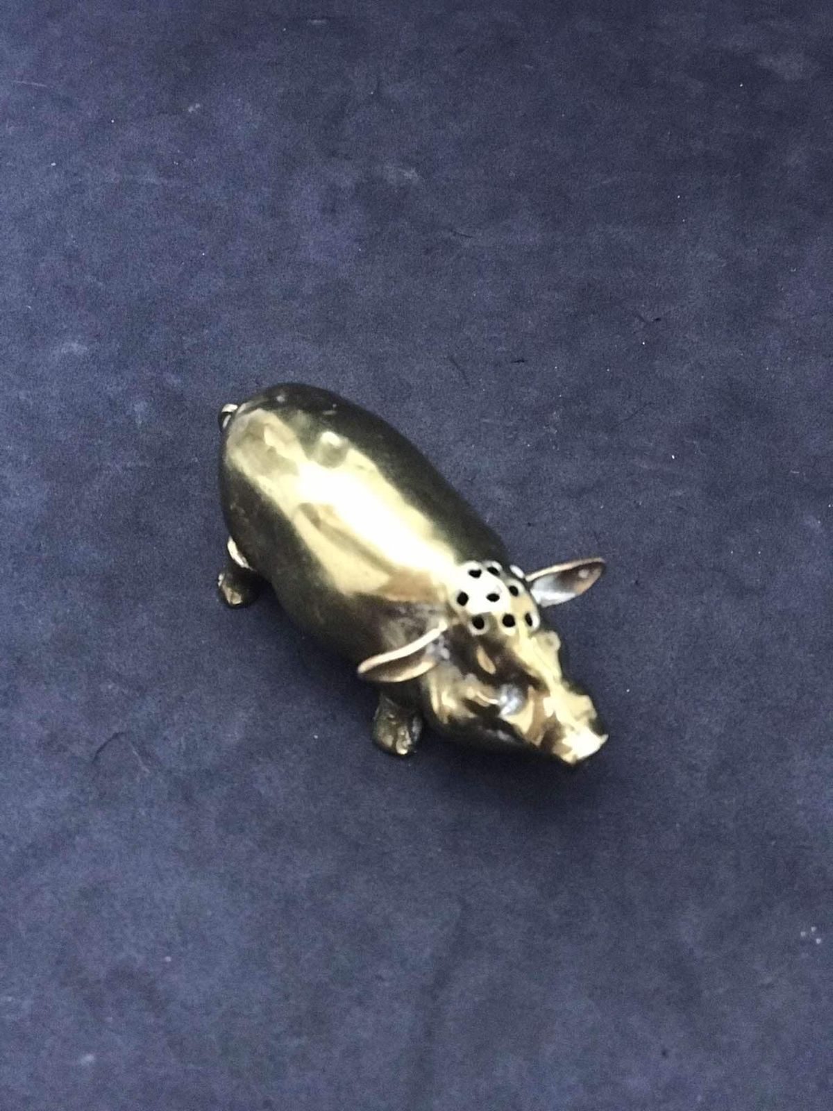 Salt Shaker Brass Pig Antique Victorian Novelty Salt Shaker Gift Antique Tableware English Gift Pig Lover XIX Century Metalware photo 194.0