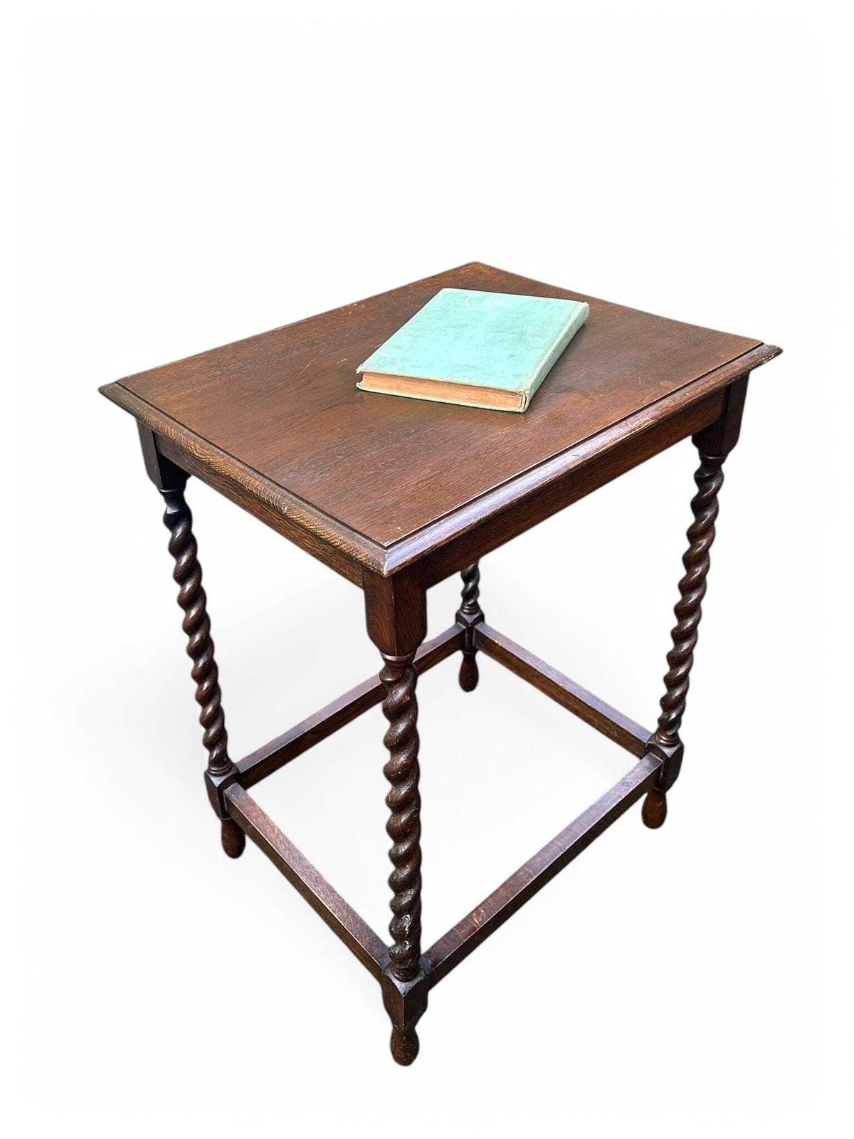 photo for sale Vintage Oak Side Table / English C1920 / Barley Twist Legs