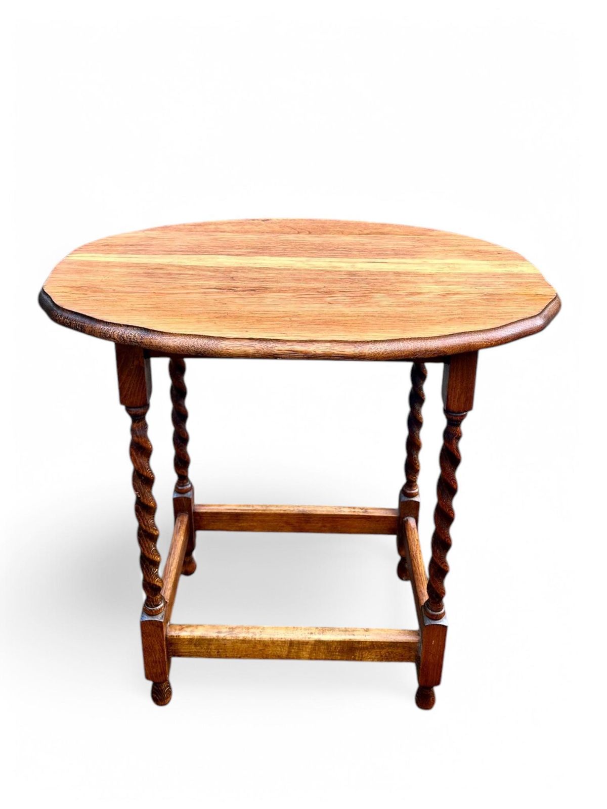 Antique Edwardian Occasional Table / Barley Twist Legs / Wooden Side Table / English C1900 photo furniture