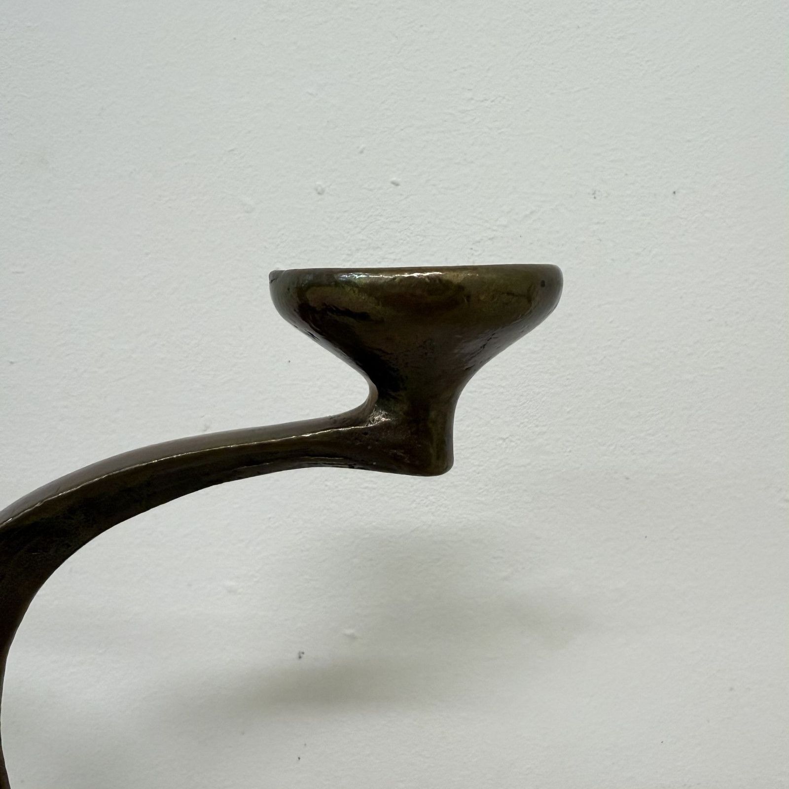Brutalistische Bronzen Kandelaar Van Michael Harjes, Jaren 1970 photo Woonaccessoires
