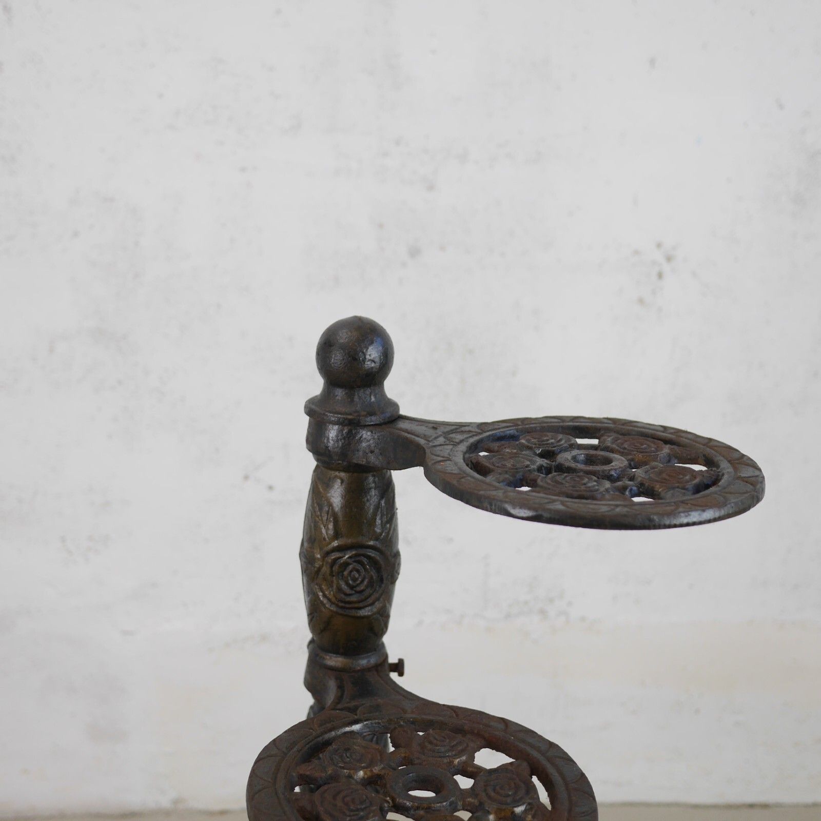 Vintage Adjustable Cast Iron 3 Tier Plant Stand Floral #102788 photo vintage