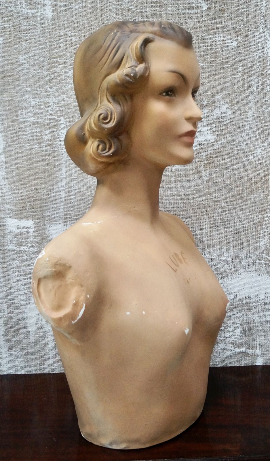 Vintage Mannequin Lubé Paris Bust photo vinterior