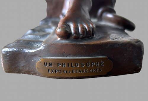 Joaquim Angles 19th Century French Bronze Entitled ' Un Philosophe' photo vintage