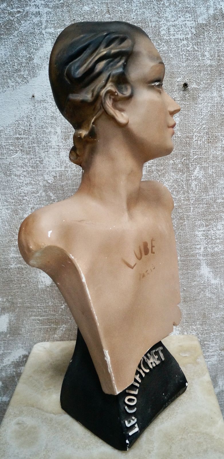 Vintage Mannequin Lubé Paris Bust photo Home Decor