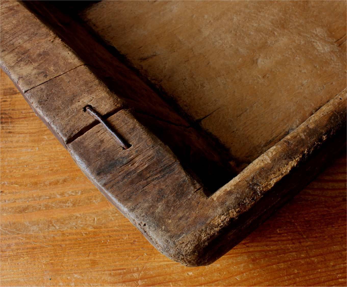 photo buy Antique French Wooden Dough Trough. Large Hand Carved Rustic Wood Bowl.