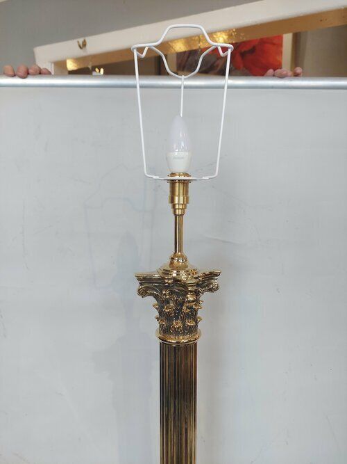 Edwardian Brass Large Table Lamp photo vinterior