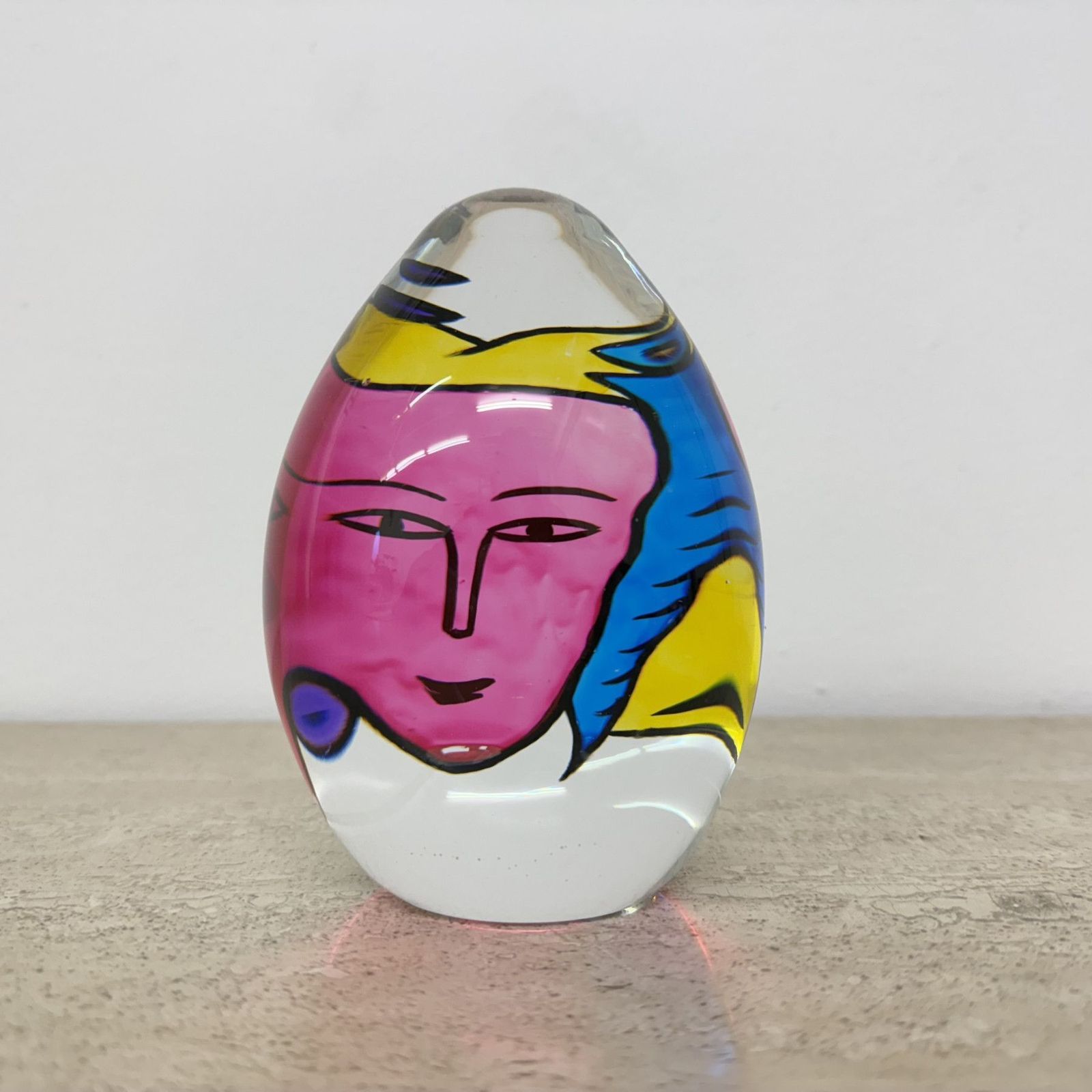 Ulrica Hydman Vallien Hand Painted Paperweight, 1990's photo 155.0