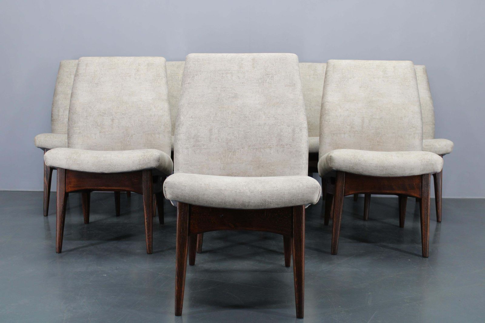1970s Set Of Eight Restored Dining Chairs, Czechoslovakia photo furniture