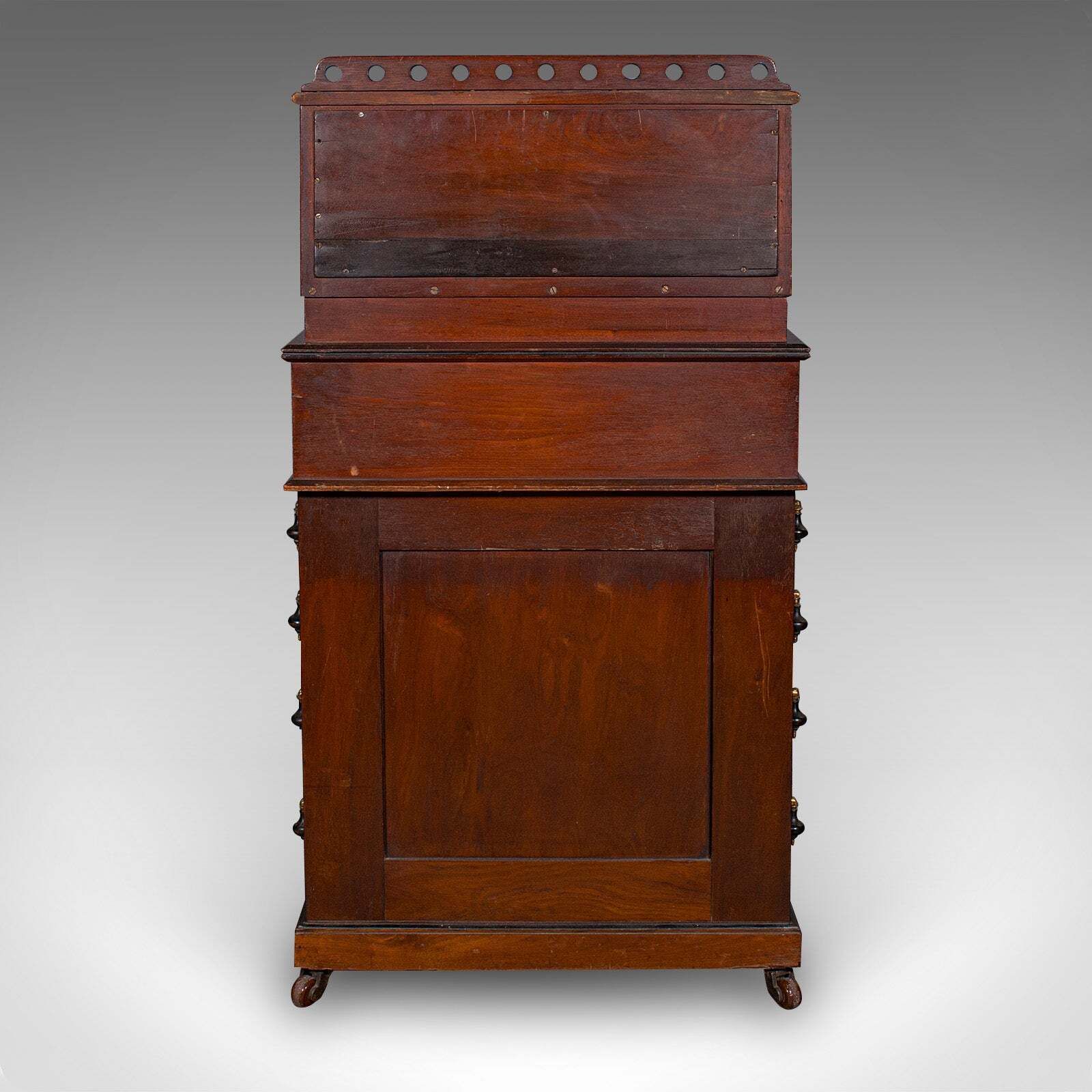 Antique Aesthetic Period Davenport English Walnut Writing Desk Victorian photo vinterior
