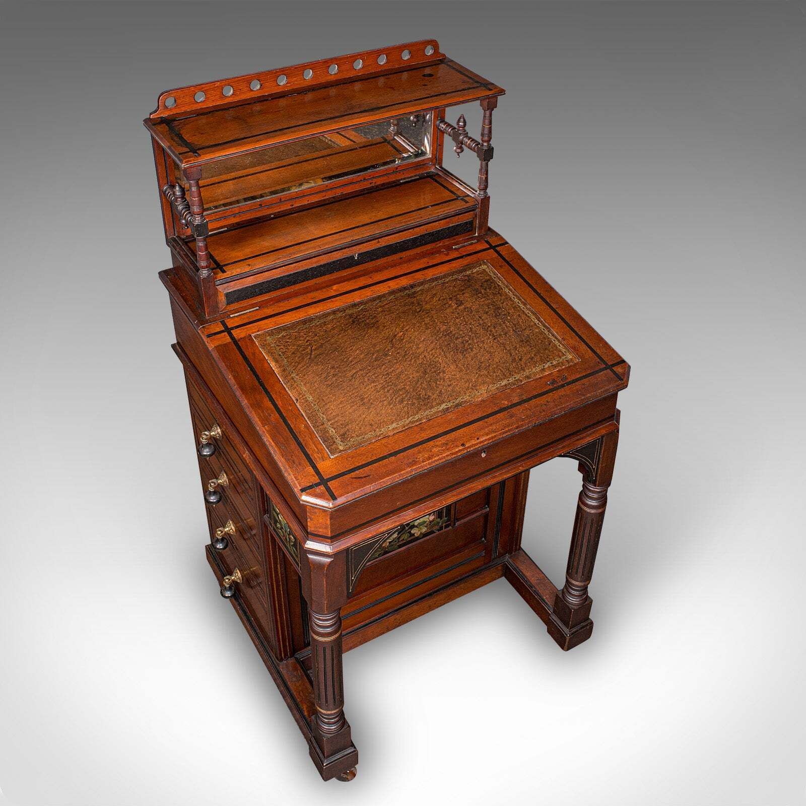 Antique Aesthetic Period Davenport English Walnut Writing Desk Victorian photo vintage