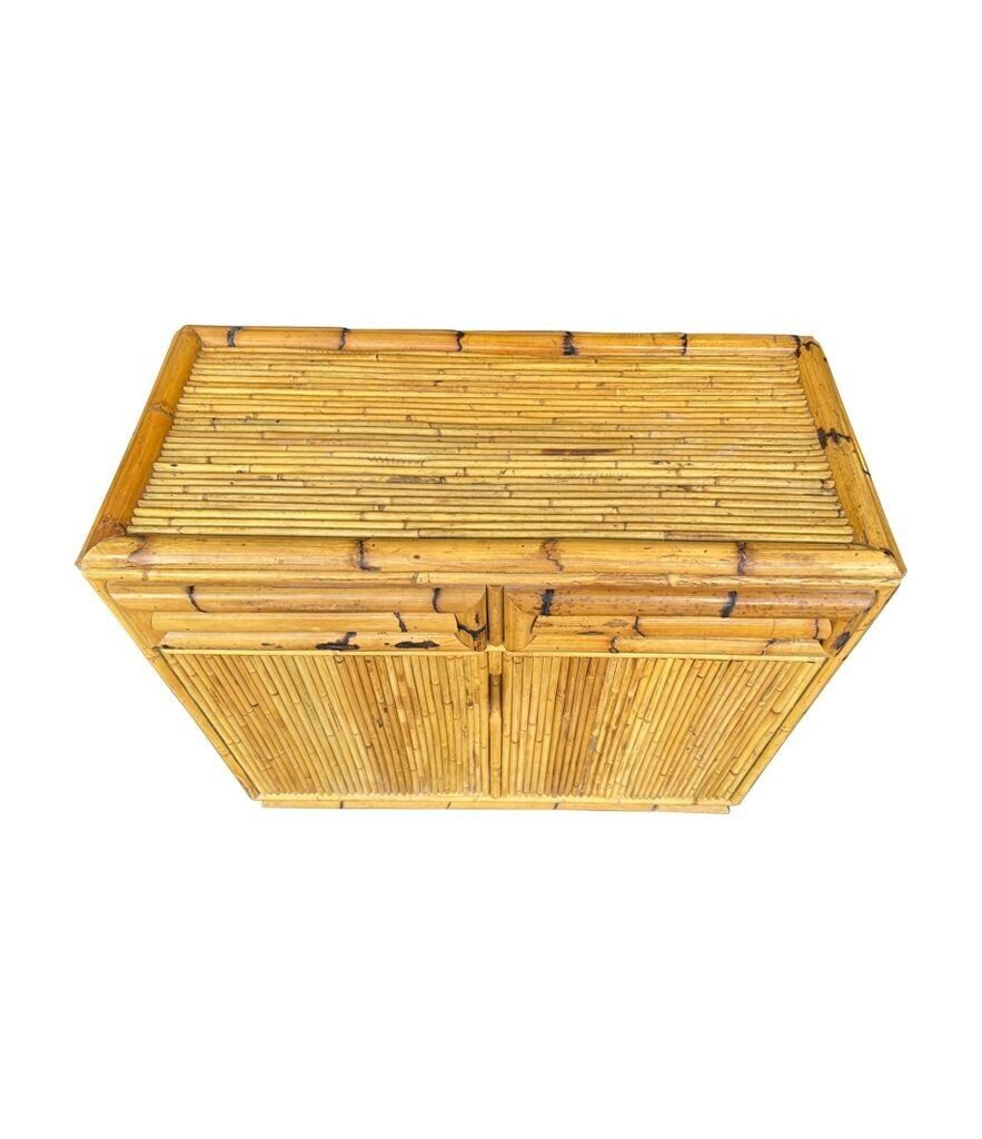 photo vintage An Italian 1970s Two Drawers And Two Doors Bamboo Chest By Vivai Del Sud
