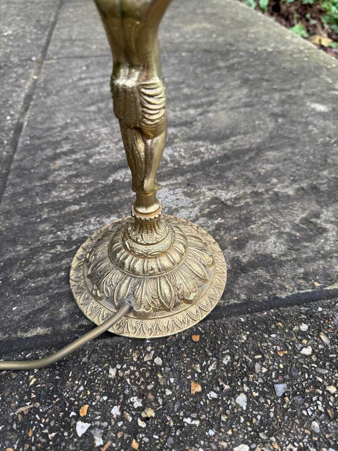 Unusual Retro Candelabra In Brass Metal With Six Bulb Holders And A Cherub Ornamental Stem   Pat Tested  Vgc photo vintage