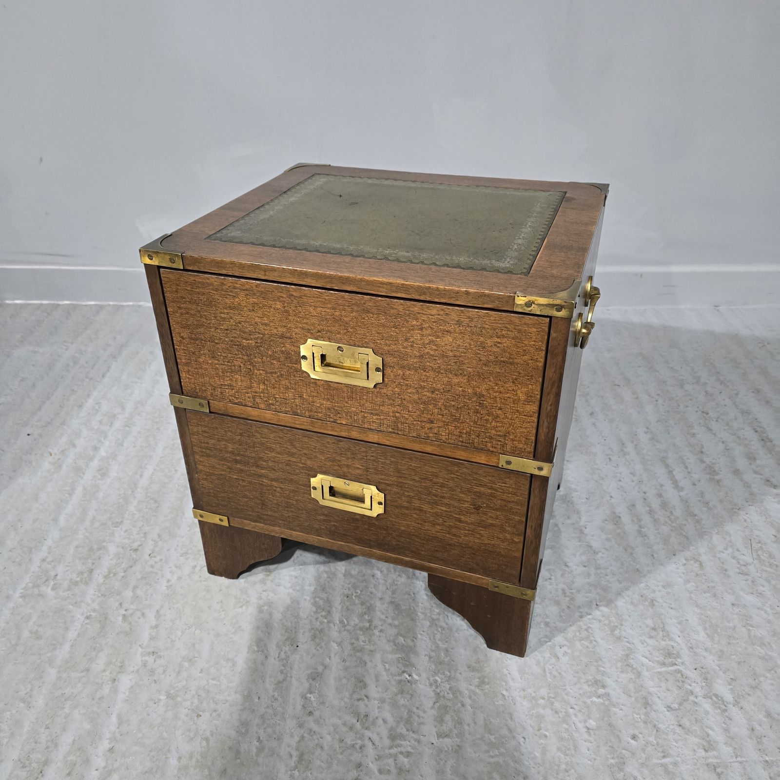 Small Campaign Bedside Lamp Chest Of Drawers