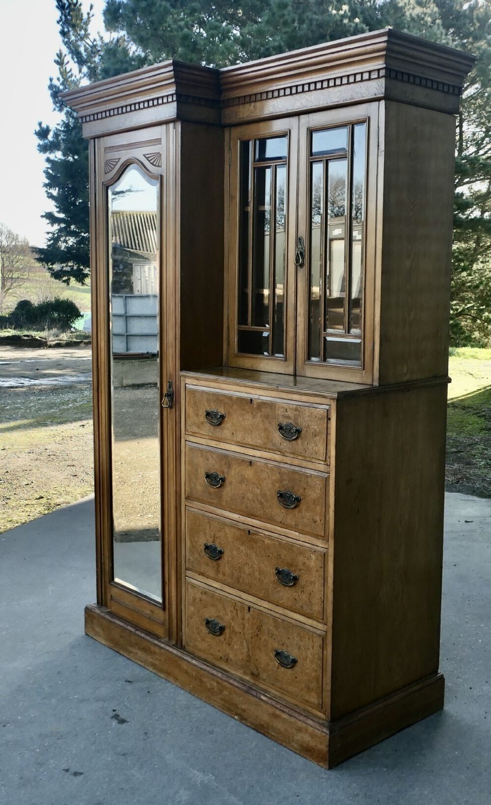 A Charming Single Wardrobe Compactum In Ash And Bur Walnut photo furniture
