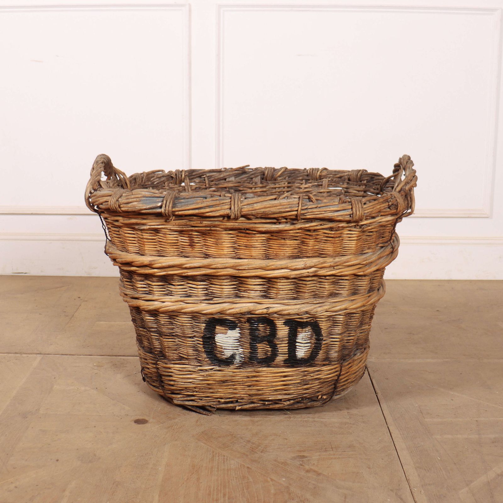 French Champagne Grape Basket, 1920s