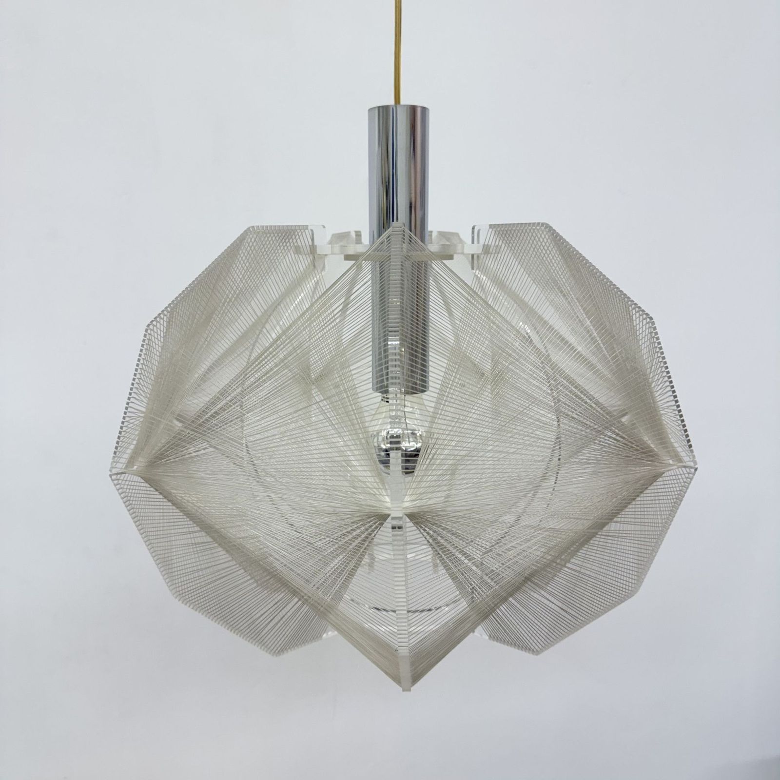 Verlichting Paul Secon Voor Sompex Hanglamp Van Helder Draad, Jaren 1970, Duitsland photo
