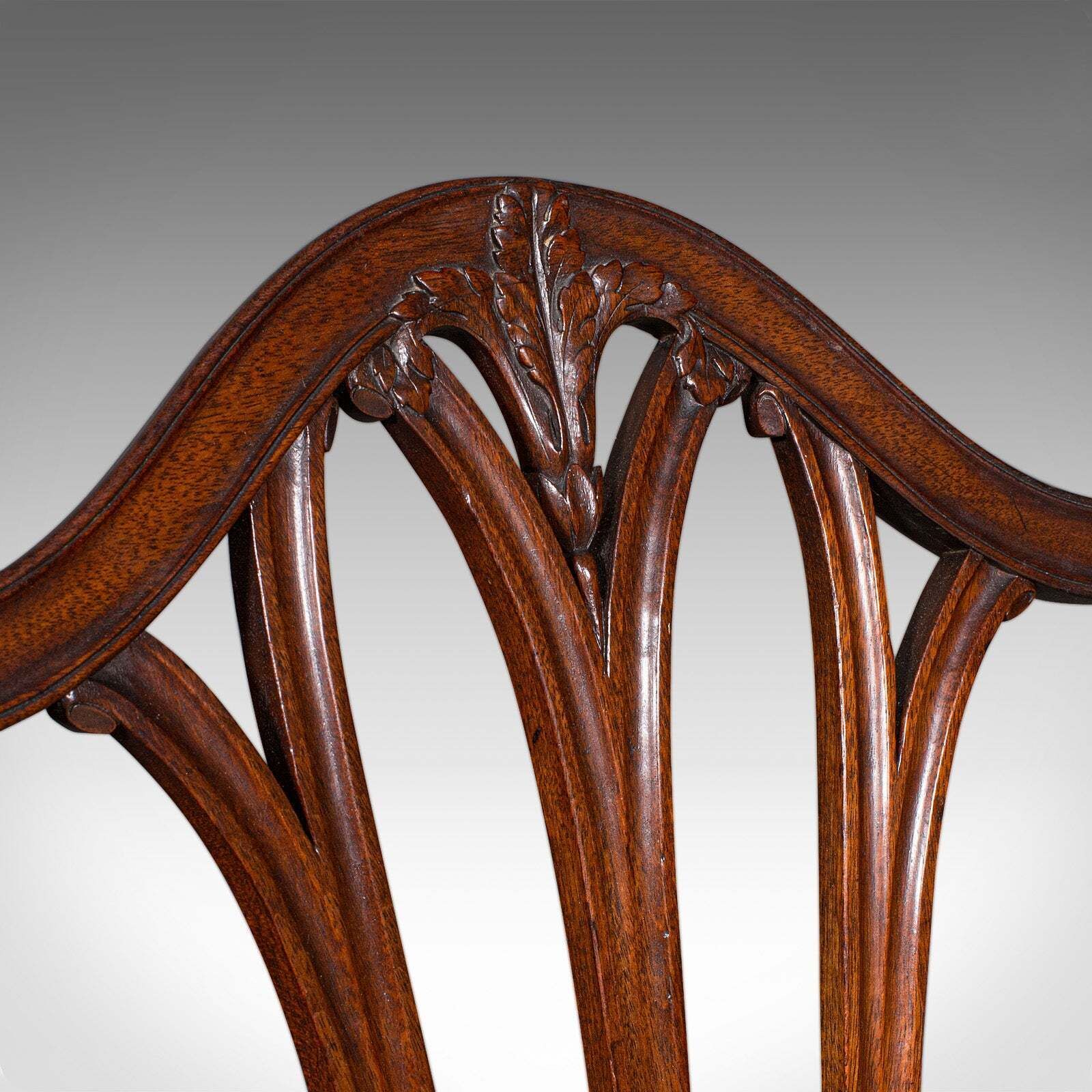 Furniture Pair Of Antique Hepplewhite Side Chairs, English, Fruitwood, Hall Seat, Georgian photo