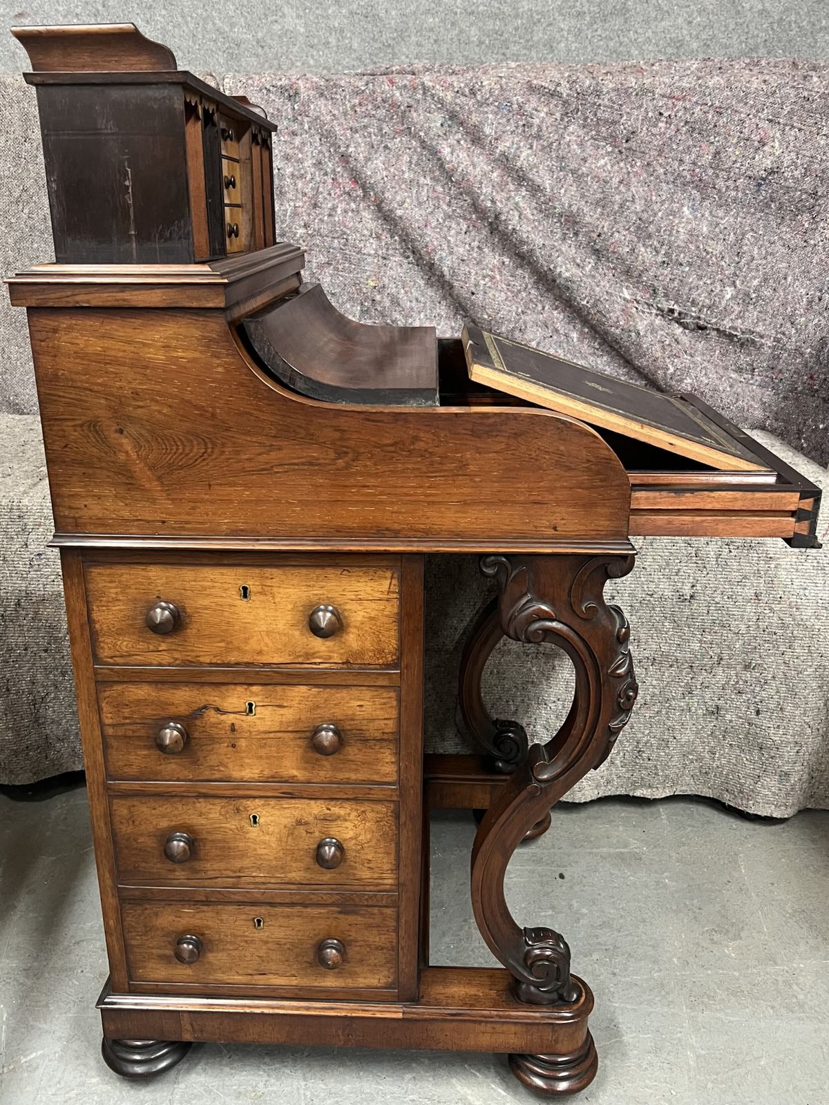 Victorian Rosewood Pop Up Davenport Writing Desk photo 1485.0