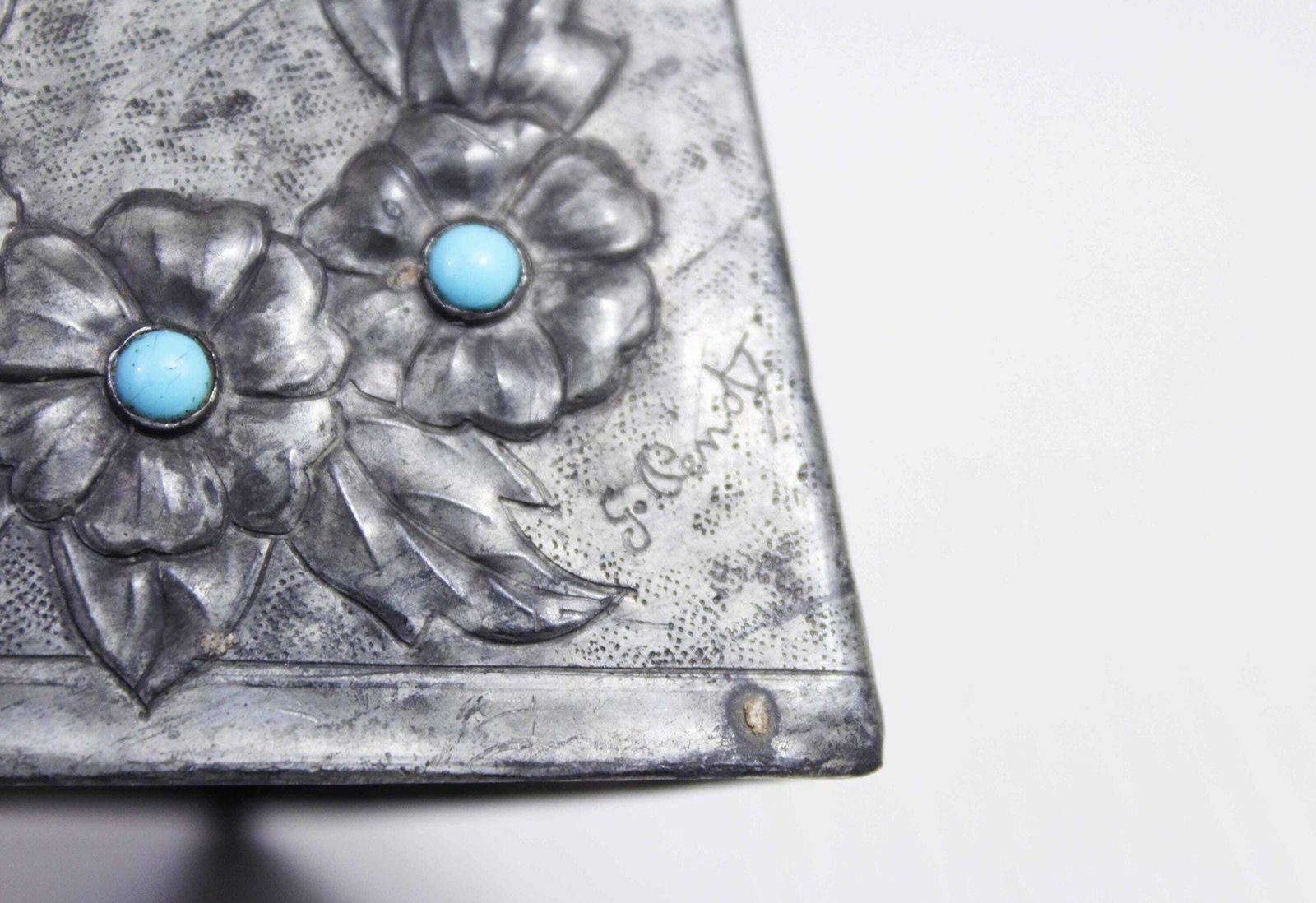 Art Nouveau Pewter Vase, Signed G.Penot 1930 photo buy