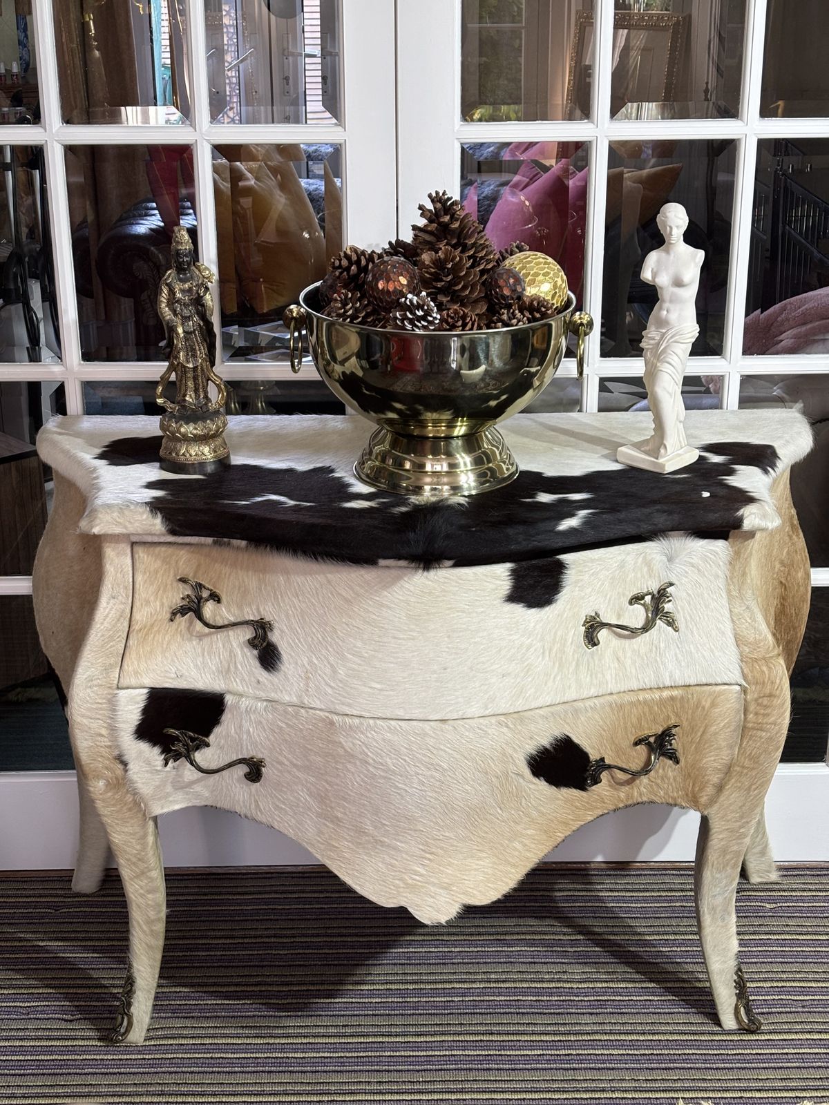 Unusual Cowhide French Drawers