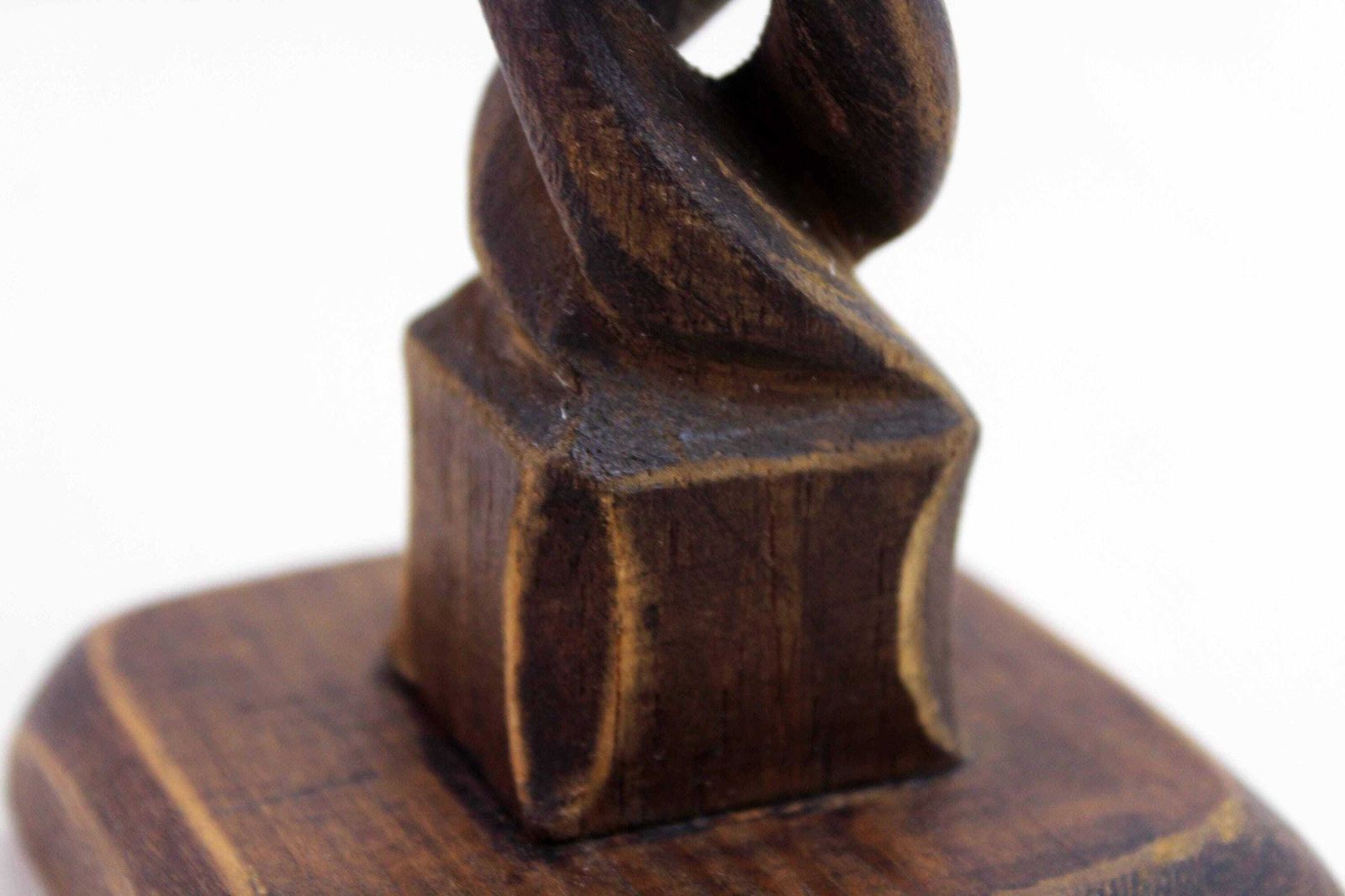photo for sale Elegant Handcrafted Turned Wooden Candle Holder, France 1950