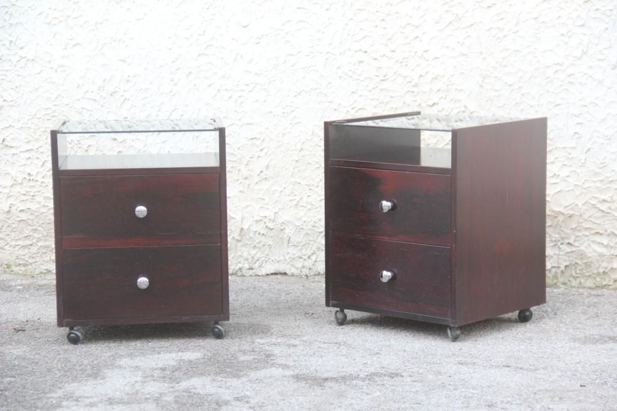 Pair Of Nightstands Carlo De Carli, 1960 For Sormani Italian Design Rosewood photo vintage