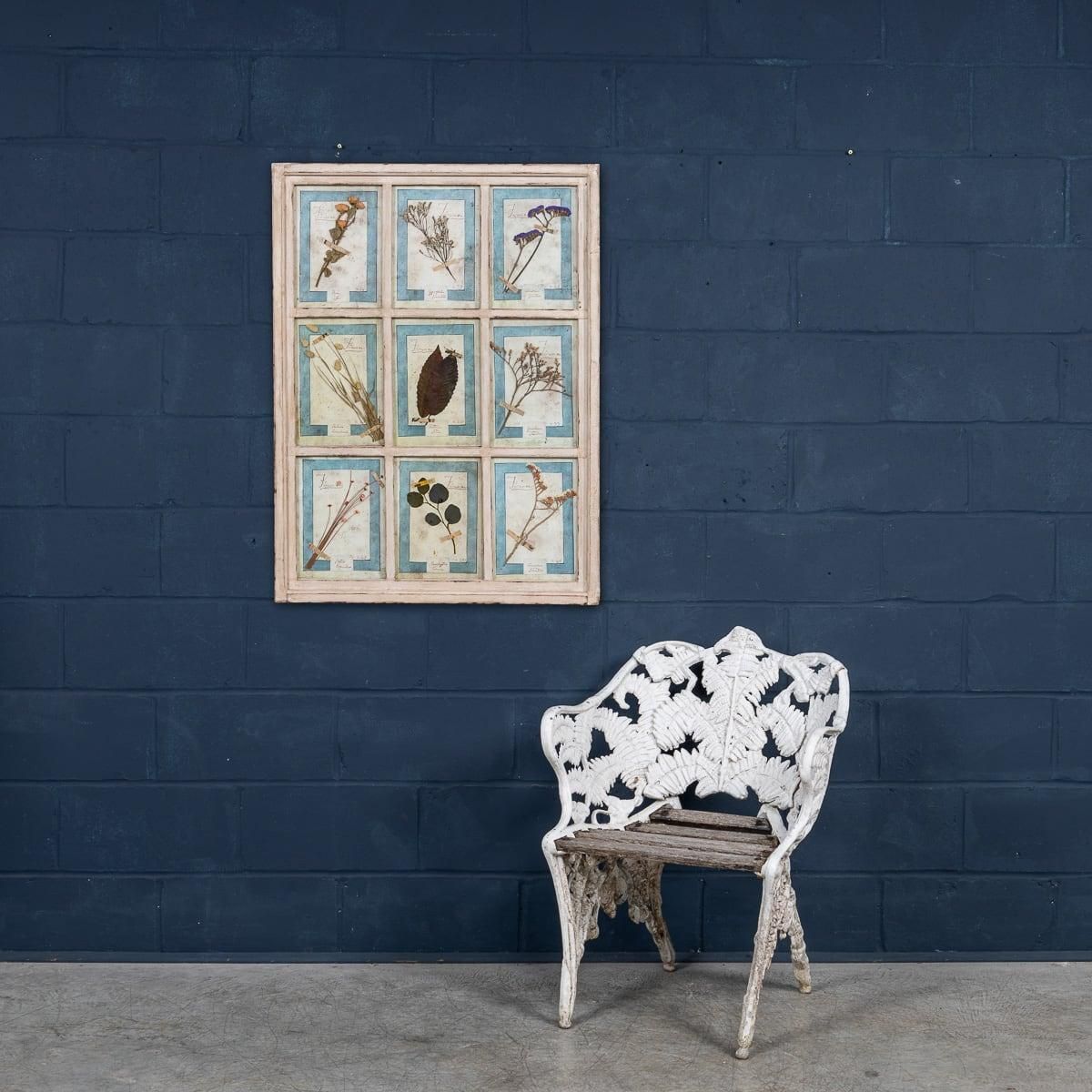 20th Century Italian Large Oak Frame Containing Pressed Flowers & Herbs photo furniture