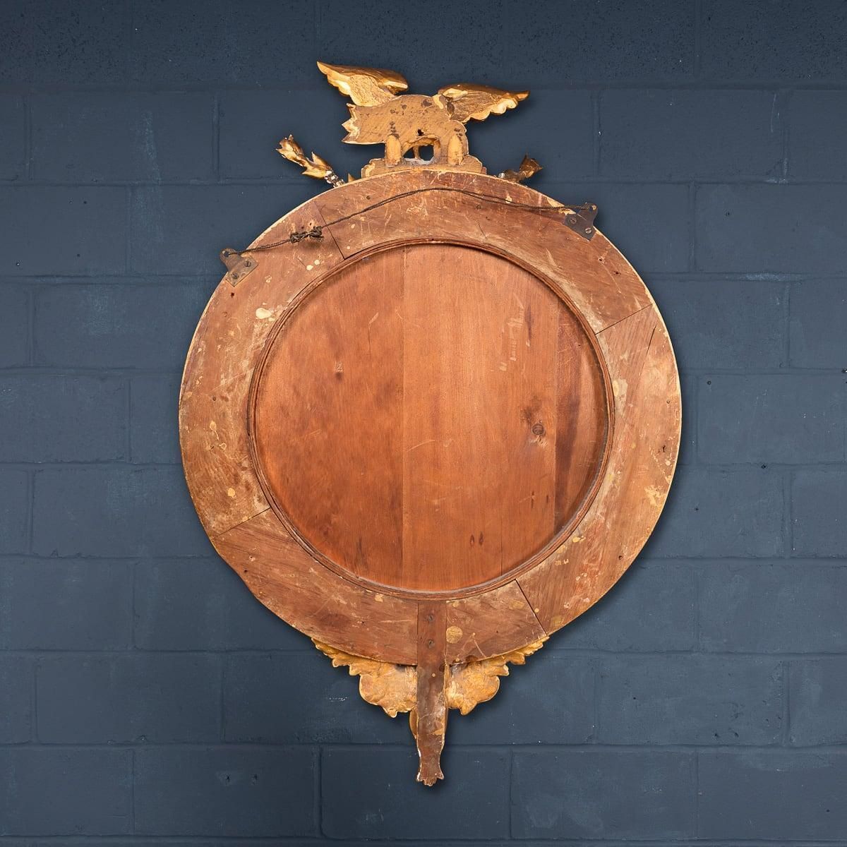 20th Century English Wood & Plaster Framed Convex Mirror photo for sale