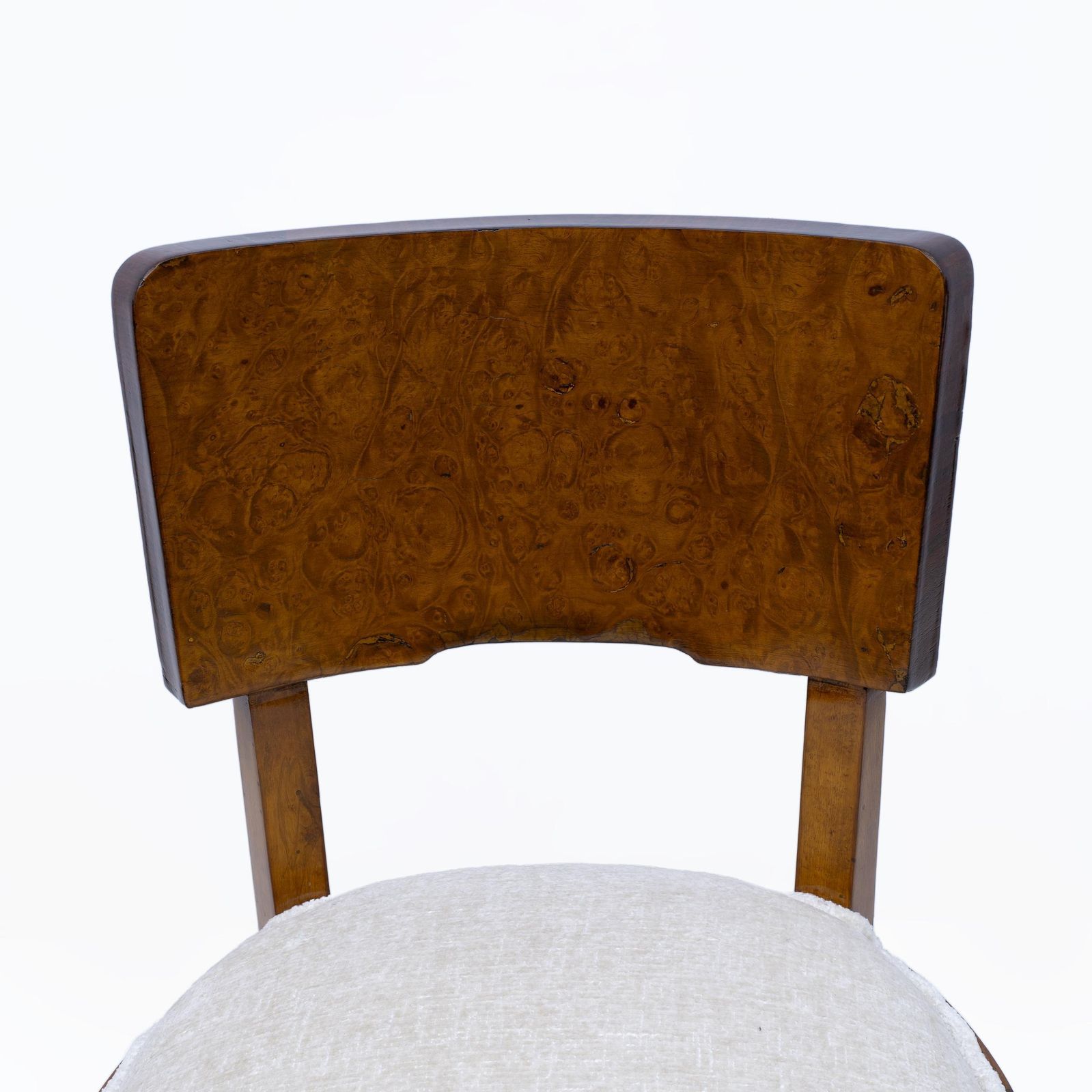 Six Of Art Deco Italian Walnut Dining Chairs, 1930s photo vinterior