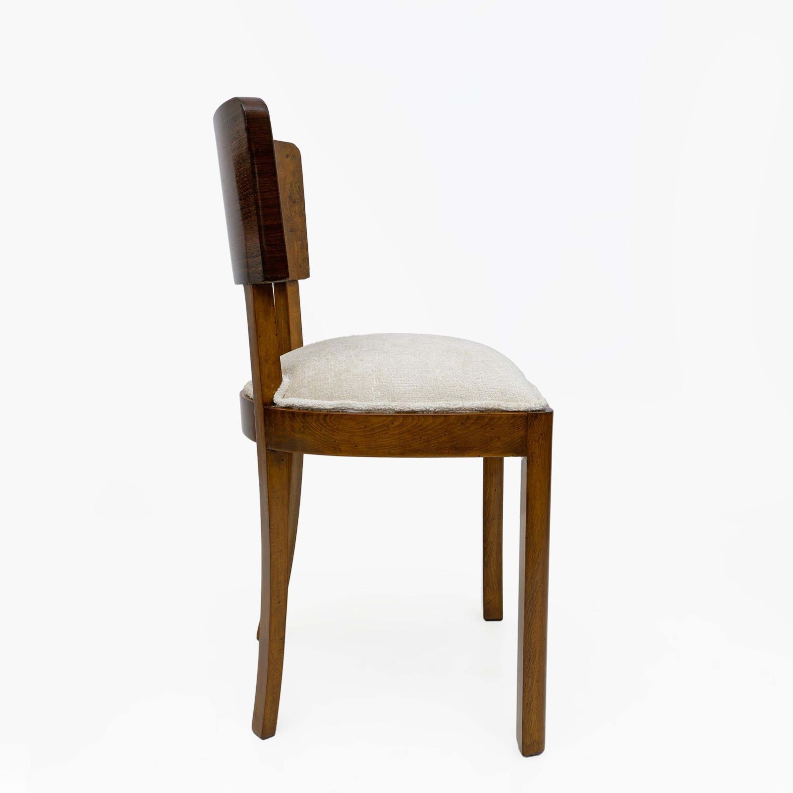 photo furniture Six Of Art Deco Italian Walnut Dining Chairs, 1930s