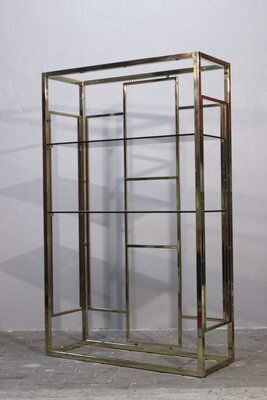 Golden Metal Shelf Attributed To Renato Zevi, Italy, 1970s photo furniture