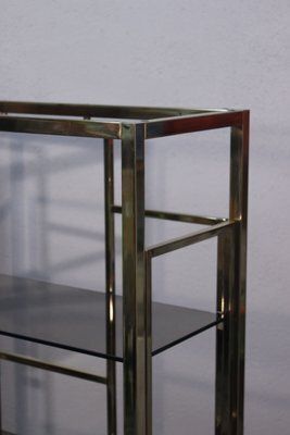 Golden Metal Shelf Attributed To Renato Zevi, Italy, 1970s photo 999.0