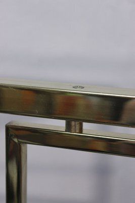 Golden Metal Shelf Attributed To Renato Zevi, Italy, 1970s photo vintage