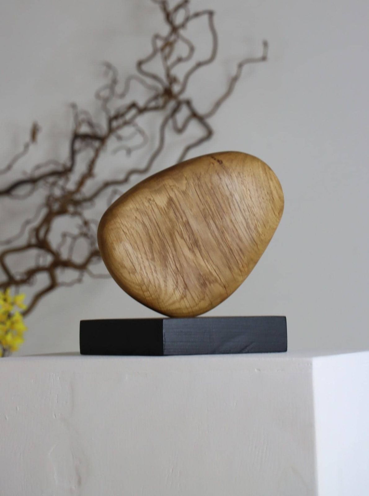 Beautiful Hand Carved Oak Pebble Sculpture   Home Décor photo furniture